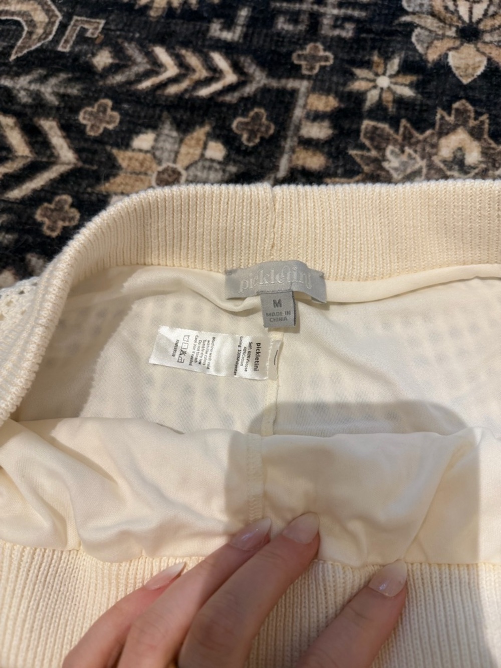 Pickletini Cream Knit Drawstring Shorts - Picture 3 of 3